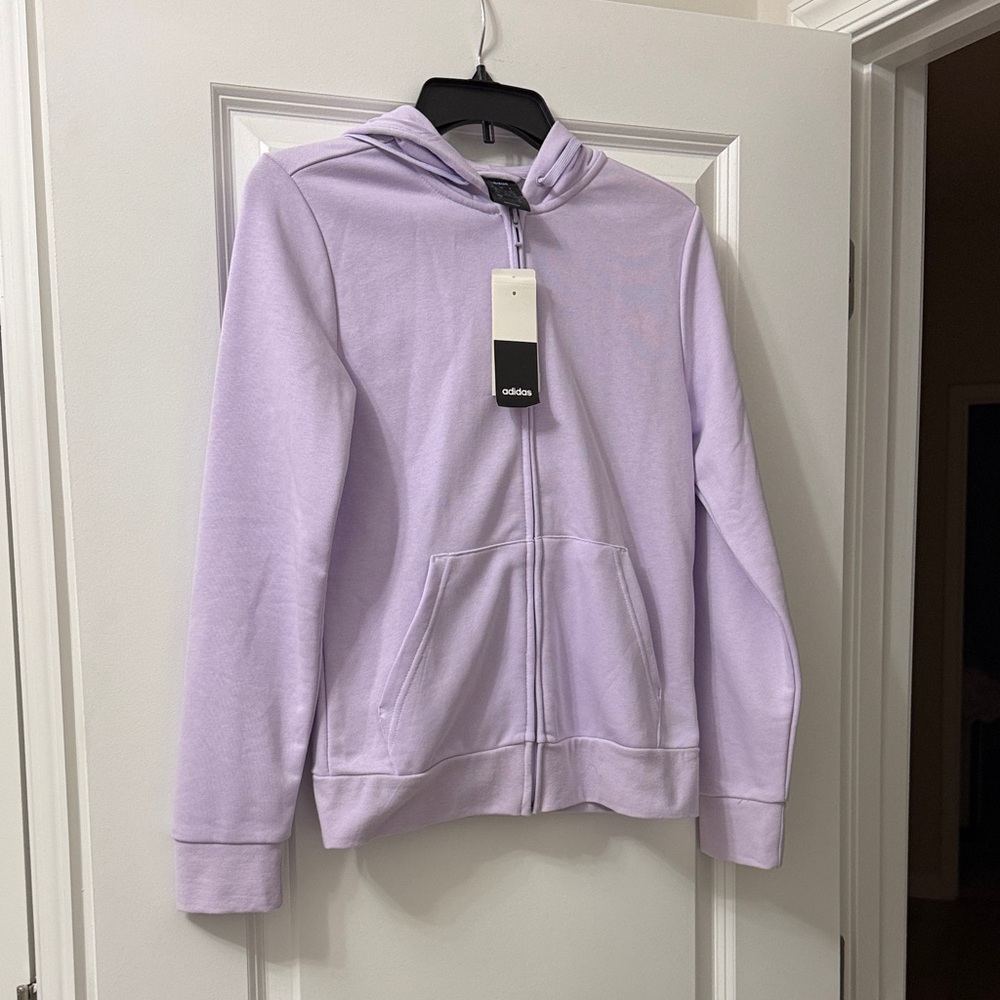 Adidas Pastel Lavender Full-Zip Hoodie